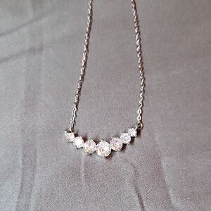 S925 Pure Silver Necklace with Natural Princess Stones, Hypoallergenic, NWOT